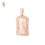 Russian Orthodox Portrait of Saint Matrona Religious Rose Gold Pendant