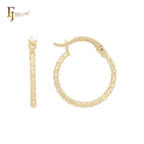Серьги-кольца Rounded Alternative с веревочным узором 14K Gold, Rose Gold