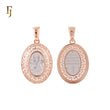 Portrait of Saint Matrona Russian Orthodox Rose Gold Religious Pendnat