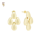 Four multi Drop 14K Gold, Rose Gold Stud Earrings