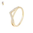 Chevron arrow of white CZs 14K Gold Eternity Band Rings