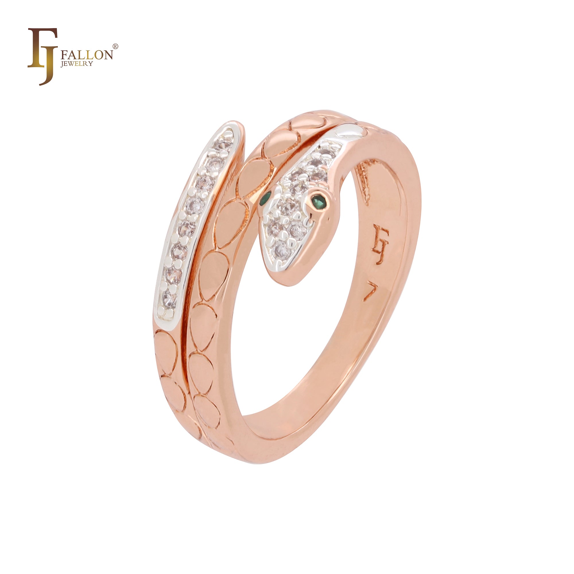 Anillos de moda de oro rosa con diseño de serpiente retorcida