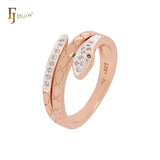 Anillos de moda de oro rosa con diseño de serpiente retorcida