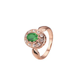Anillos de halo de oro rosa