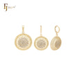 Conjunto de joyas de oro de 14 quilates con circonitas blancas y colgante