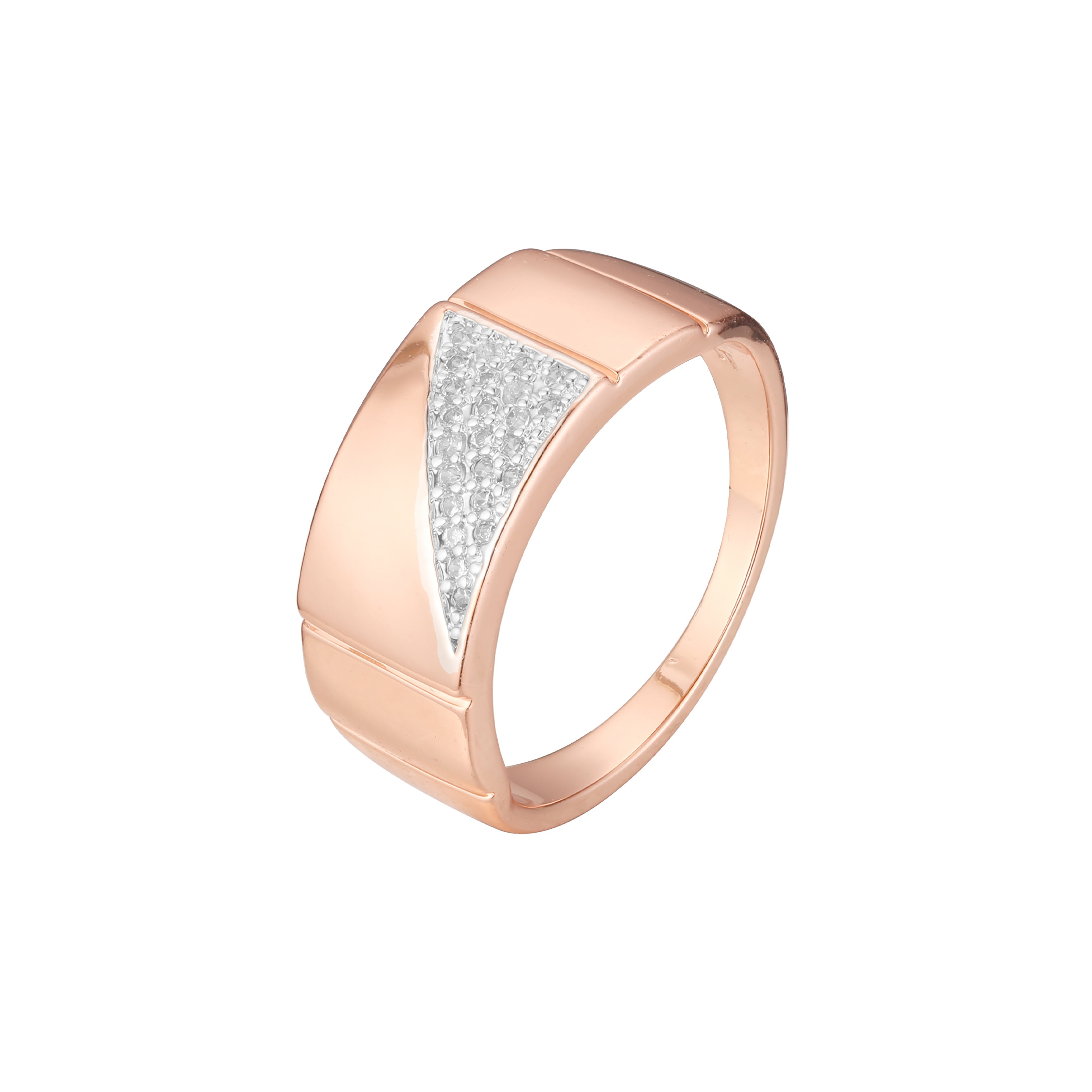 Anéis em ouro 14K, ouro rosa com duas cores de revestimento