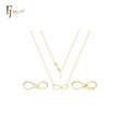Collar de oro de 14 quilates con infinito y corazón de circonitas blancas