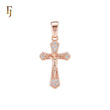 Crucifix Christian Cross Rose Gold Religious Pendant