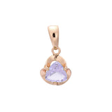 Colgante solitario con circonitas cúbicas de colores en oro de 14 quilates, oro rosa y oro blanco.