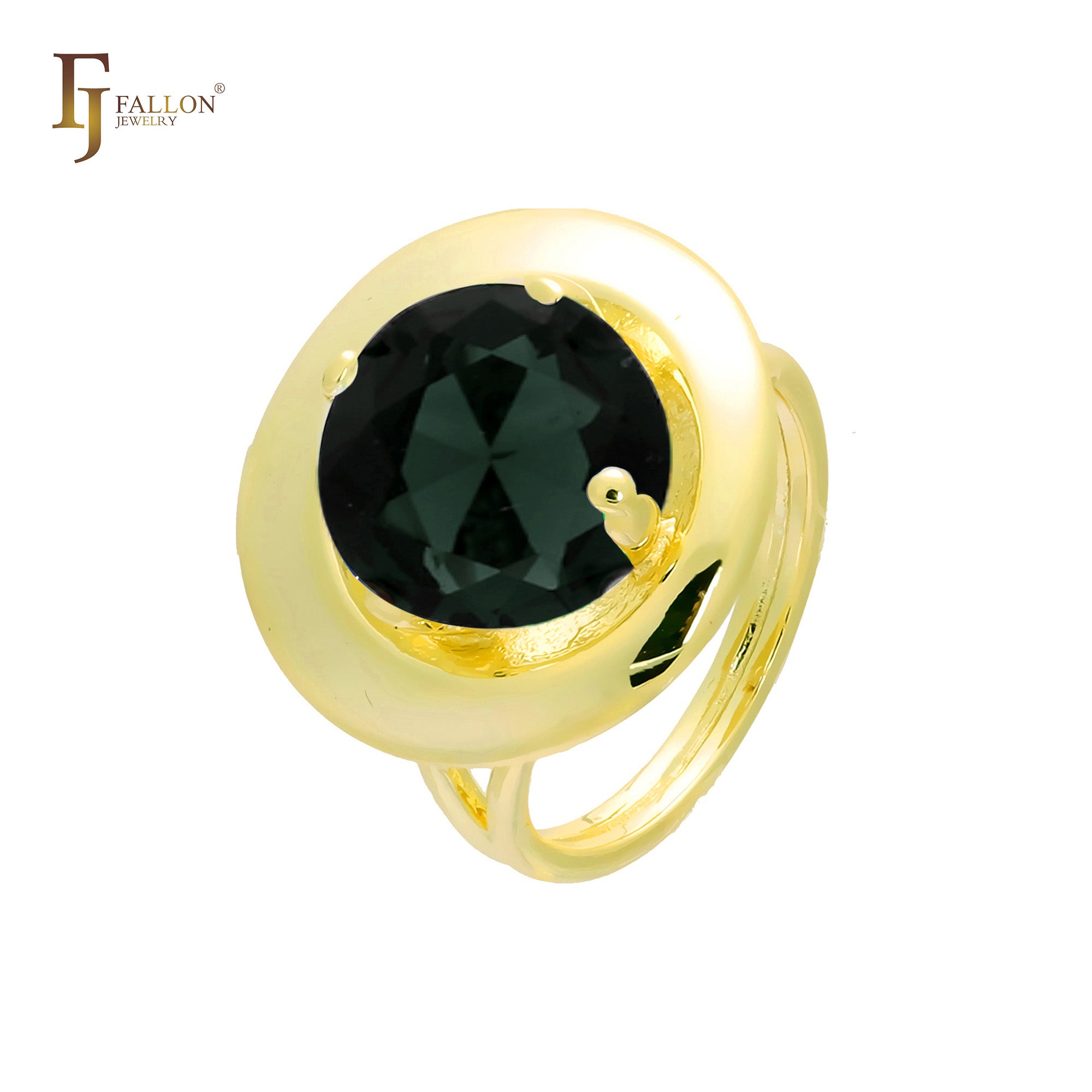 Широкие кольца-солитеры из 18-каратного золота, Жёлтое золото 585 пробы и покрытия из Красное золото 585 пробы