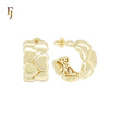 Double Rows of hearts 14K Gold, Rose Gold Stud Earrings