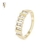 Solitaire white CZs 14K Gold Wedding Set Rings