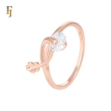 Clawed solitaire white CZ Rose Gold Fashion Rings