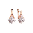 Aretes en Oro 14K, Oro Blanco, Baño en Oro Rosa colores