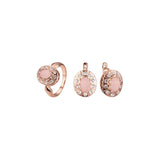 Conjunto de halo de oro rosa con anillos
