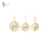 Conjunto de joyas de oro de 14 quilates con malla de circonitas blancas y doble giro con colgante