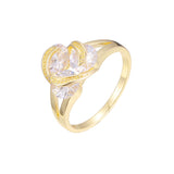 Anéis de pedras triplas cluster em ouro 18K, ouro branco, ouro 14K, cores de banho de ouro rosa