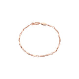 Cadenas de eslabones de cebada de cabeza cuadrada chapadas en Oro 14K, oro rosa
