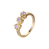 Tres coloridos anillos de Oro 14K, oro rosa, oro blanco y oro de 18 quilates.