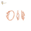 Conjunto de joyas de oro rosa con llamas de marquesa y circonitas blancas con anillos