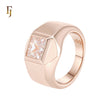 Solitaire white squared CZ Rose Gold Fashion Rings