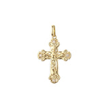 Eastern Orthodox Russian budded pendant in 14K Gold, Rose Gold two tone plating colors