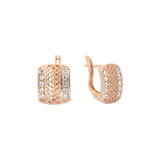 Pendientes de malla en oro de 14 quilates, oro rosa y dos tonos