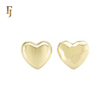 ALternative double textured 14K Gold, Rose Gold Stud Earrings