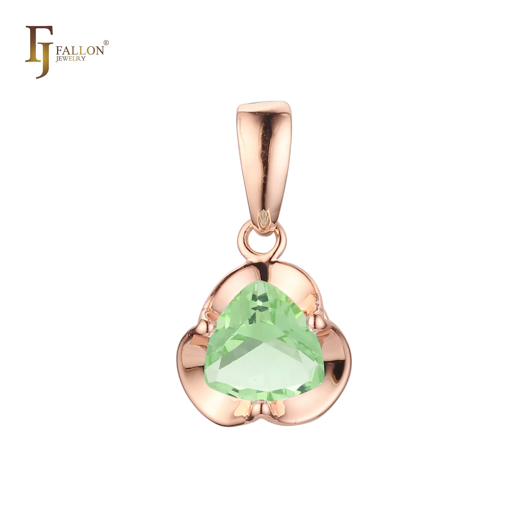 ソリティア留めのカラフルなCZ 14Kゴールド、ローズゴールド、ホワイトゴールドペンダント