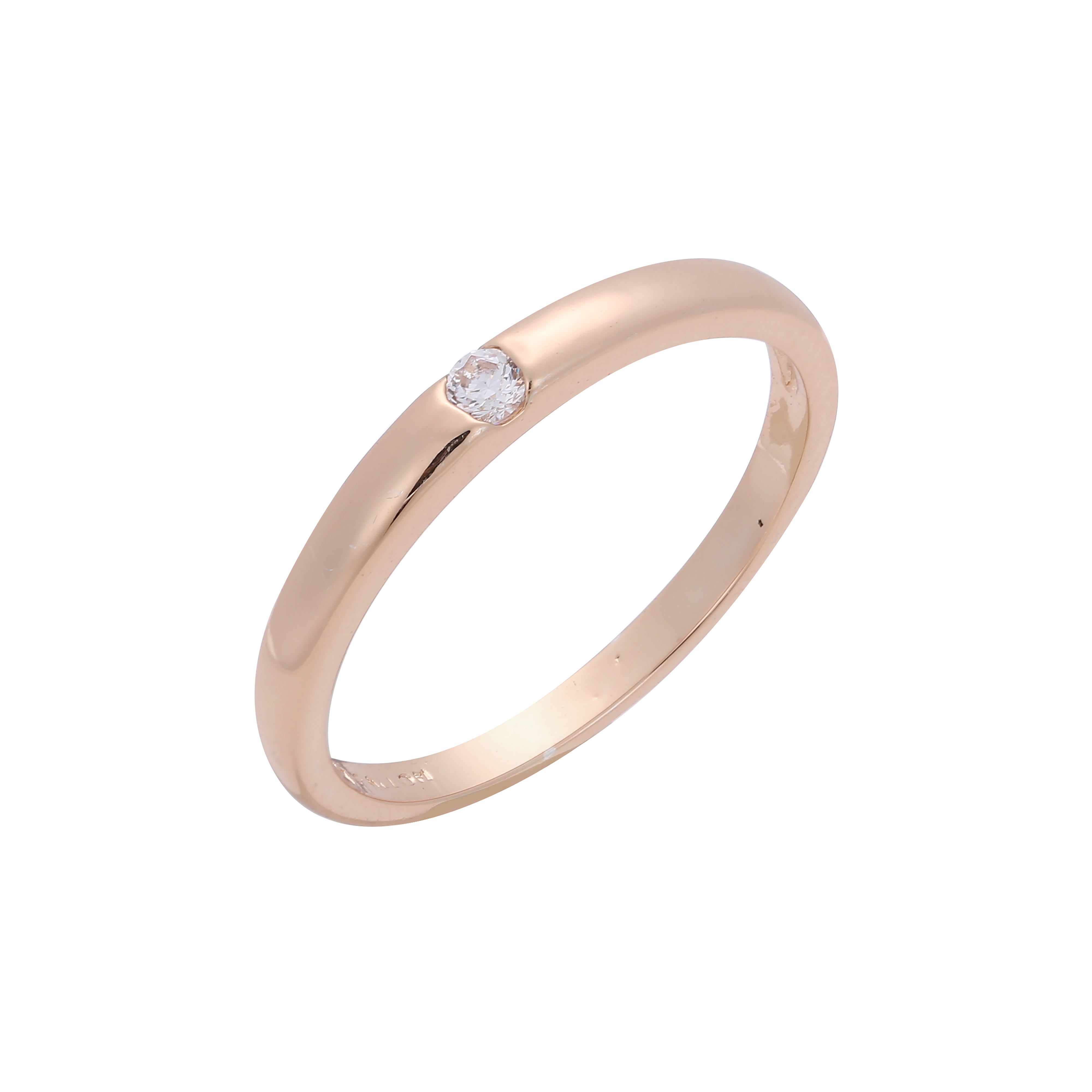 Anillos de tensión Solitario de explícita sencillez en colores Oro Blanco, Oro 14K, Baño en Oro Rosa