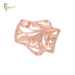 Anillos de moda en oro rosa con filigrana cuadrada de hojas y ramas