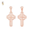 Rounded Orthdox Crucifix Cross Rose Gold Pendant