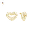 Rope textured 14K Gold, Rose Gold Stud Earrings