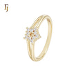 Stars of cluster white CZs 14K Gold Fashion RIngs