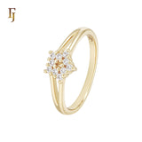 Stars of cluster white CZs 14K Gold Fashion RIngs