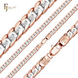 Ripple hammered Curb chains plated in 14K Gold two tone