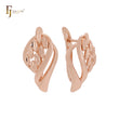 Pendientes de clip de oro rosa con hojas de marquesa y nueces