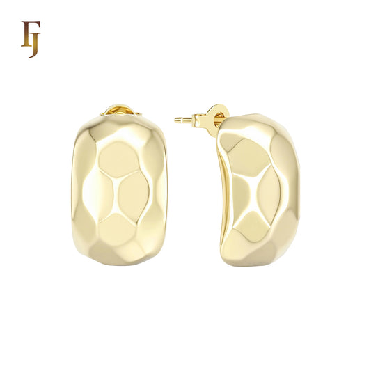 Nugget shape Irregular geometric 14K Gold, Rose Gold Stud Earrings