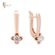 Solit?r-Blumenohrringe in den Farben 14 Karat Gold, Wei?gold und Ros¨¦gold