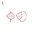 White or black plain onyx Rose Gold Fashion Rings