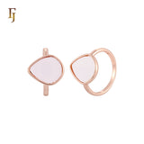 White or black plain onyx Rose Gold Fashion Rings