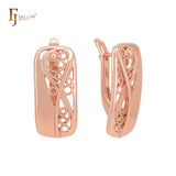 Круглые филигранные серьги-клипсы из розового золота