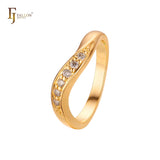 Twisted fashion stackable rings in 18K Gold, White Gold, 14K Gold, 18K Gold plating colors