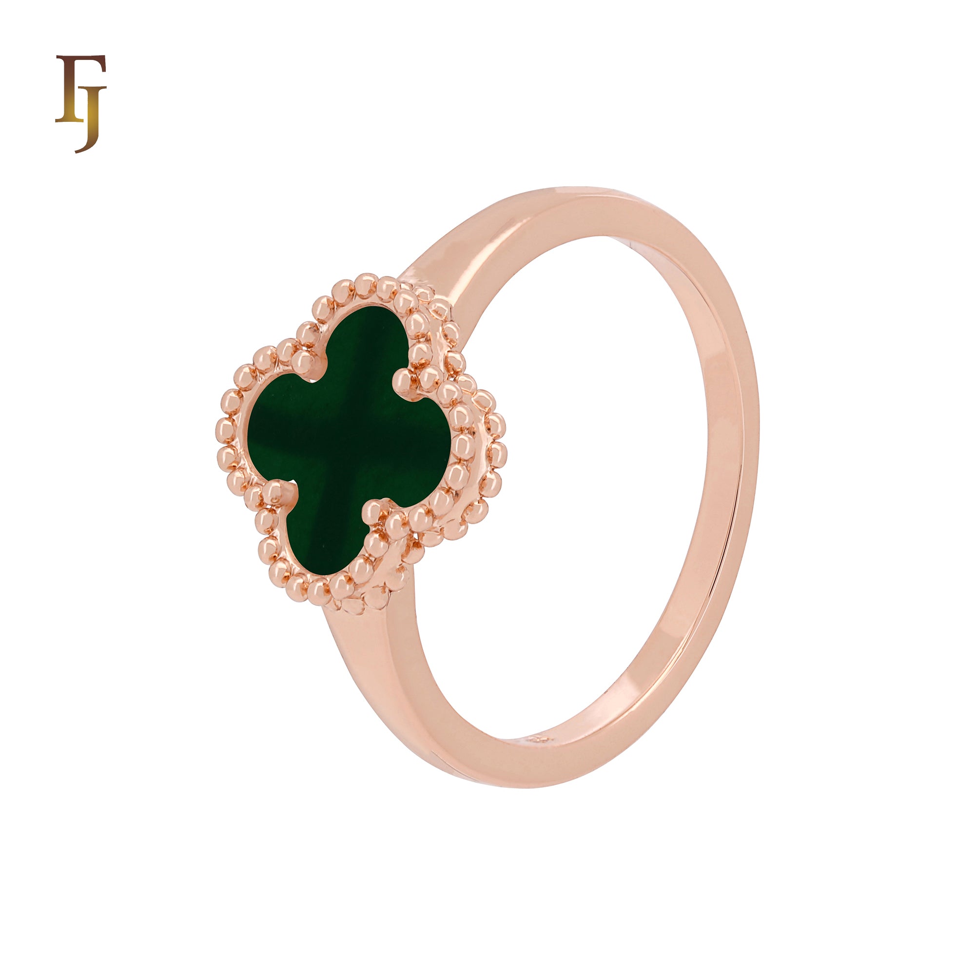 Minimalism Elegant Black or white Clover design Rose Gold  Fashion Rings