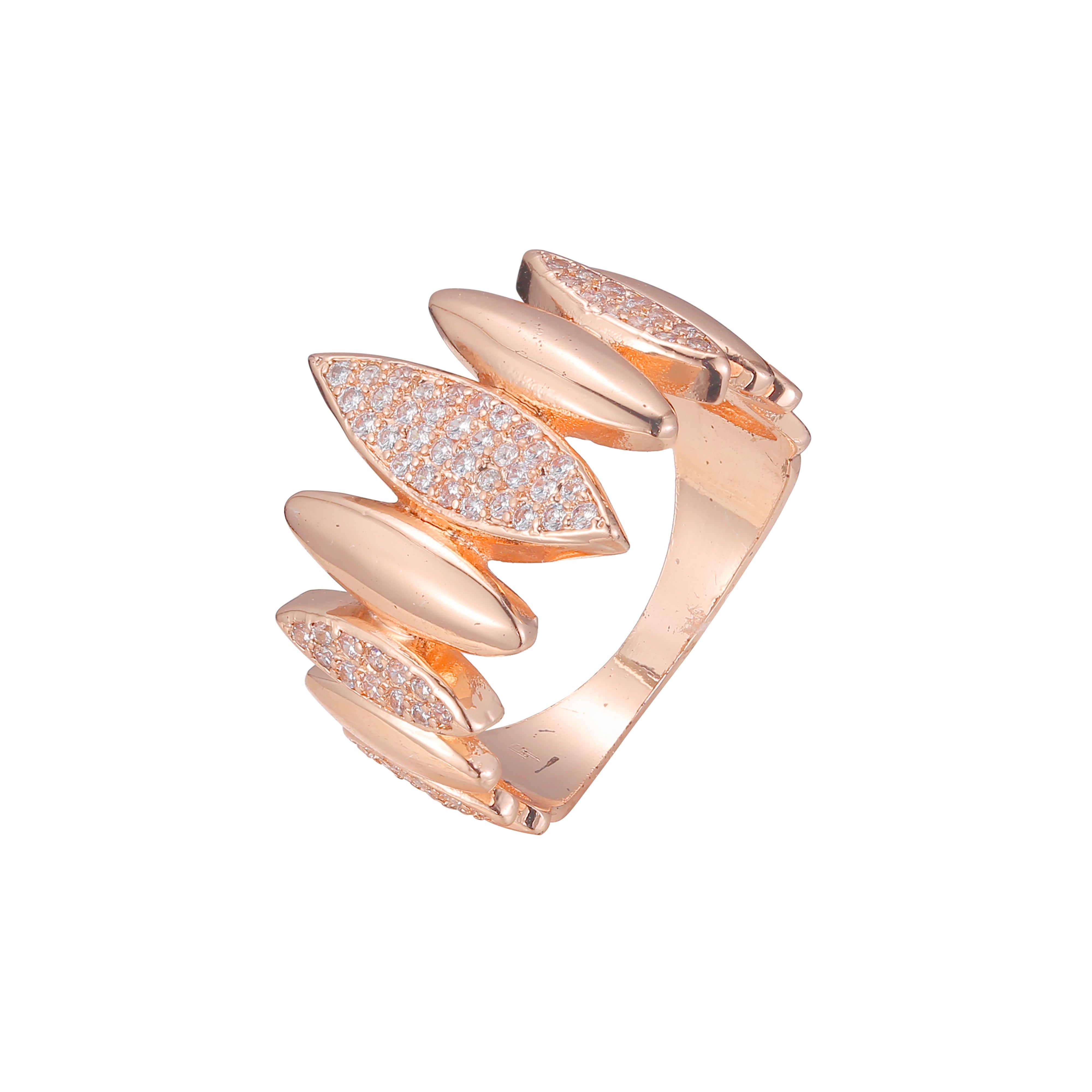 14K 金、镀玫瑰金颜色的时尚戒指