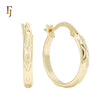 Star edged 14K Gold Hoop Earrings
