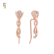 HoneyBee bee crawling Rose Gold Crawler Ear Climber Earrings