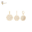 Conjunto de joyas de oro de 14 quilates con colgante de estrella de copo de nieve y circonitas blancas
