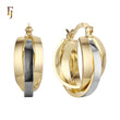Aretes de aro Trinity en Oro de 14K, Oro Rosa, baño de dos colores