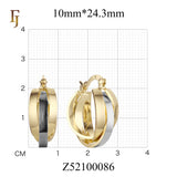Aretes de aro Trinity en Oro de 14K, Oro Rosa, baño de dos colores